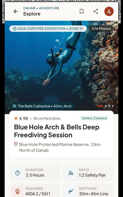 Blue Hole Arch & Bells Deep Freediving Session – Native App