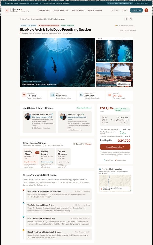 Blue Hole Arch & Bells Deep Freediving Session – Tablet